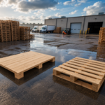 Wooden skid pallet compared with a standard pallet