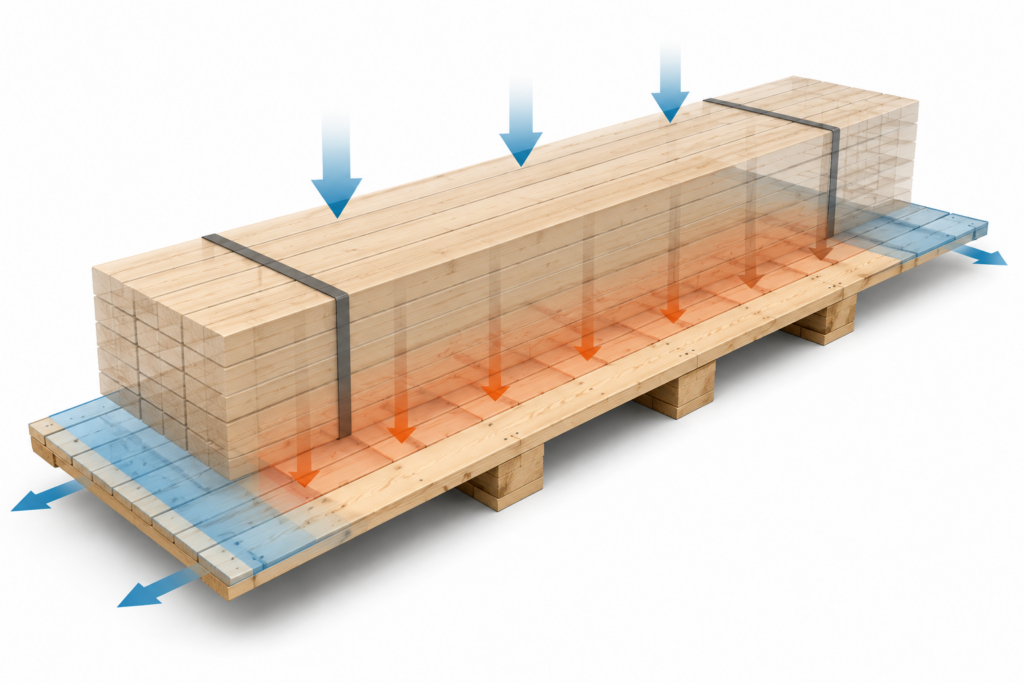Wing pallet distributing weight across an oversized load
