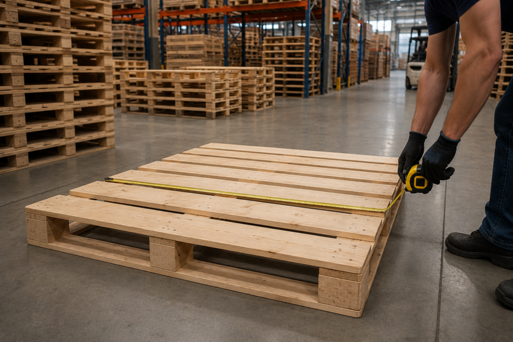 Standard 48×40 pallet dimensions in a Canadian warehouse